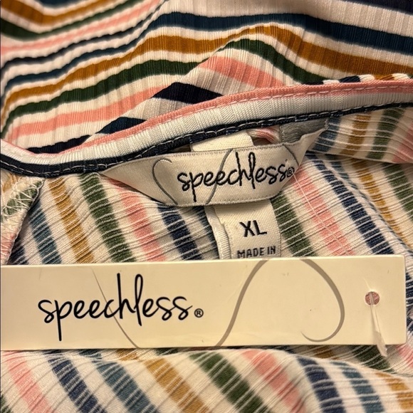 NWT Speechless Tan and Blue Sleeveless V-Neck Sundress - Picture 5 of 10